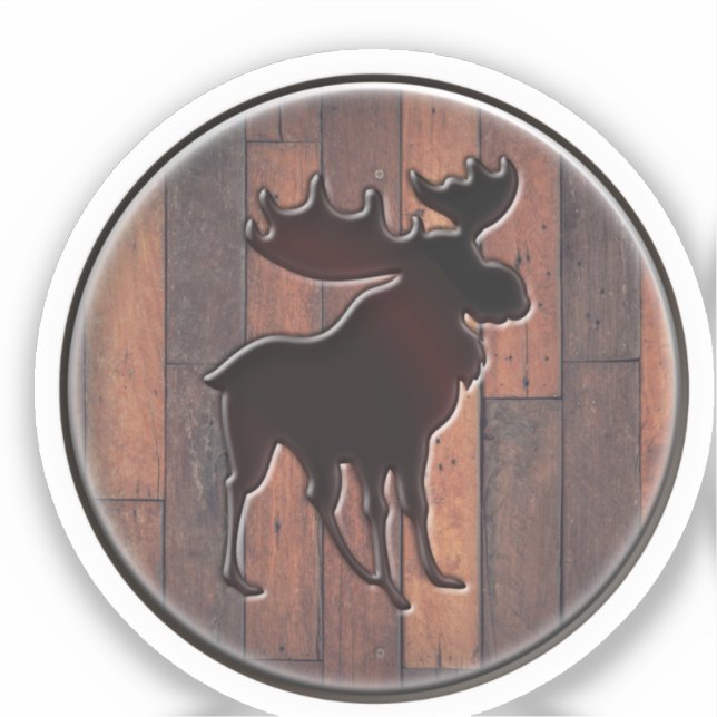 Sticker Logo Majestic Moose Bois Plank Round (Recto)