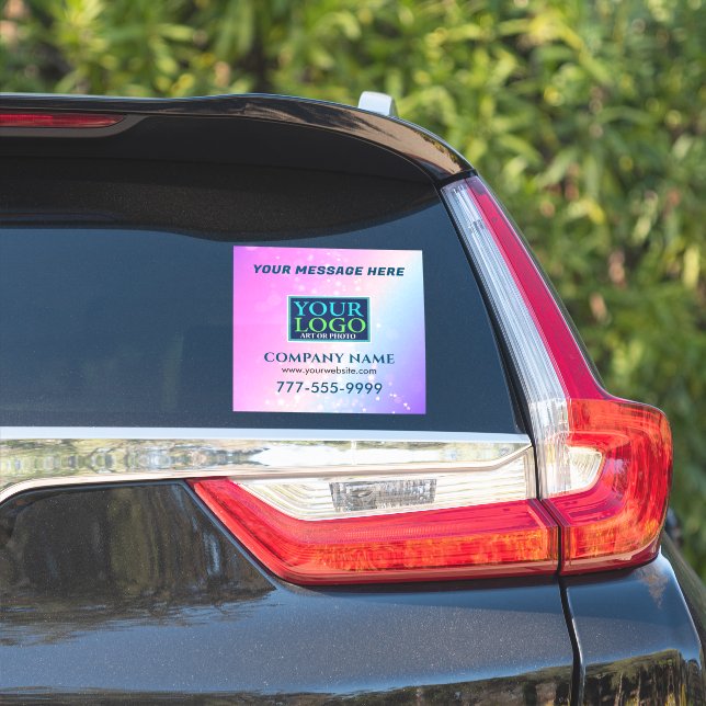 Sticker Logo, Message, Business Promo, Bokeh Star Design (Côté voiture)