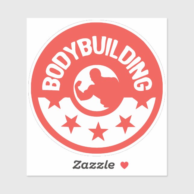 Sticker logo musculation bodybuilding 10 etoile (Feuille)