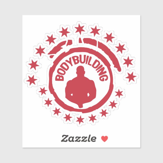 Sticker logo musculation bodybuilding 13 etoile (Feuille)