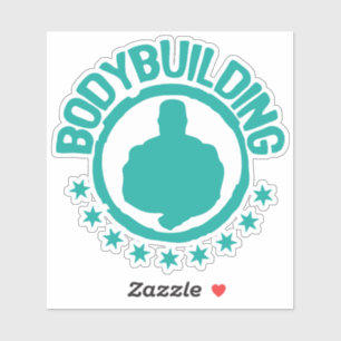 Sticker logo musculation bodybuilding 14 etoile