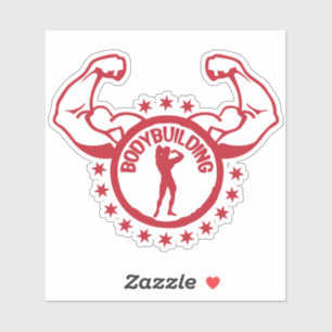 Sticker logo musculation bodybuilding 18 etoile