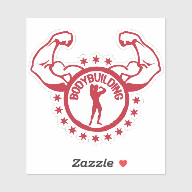 Sticker logo musculation bodybuilding 18 etoile (Feuille)