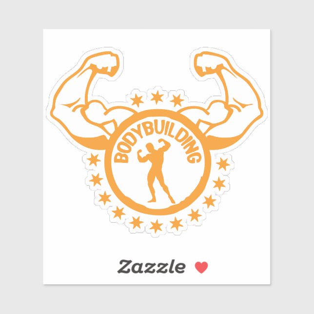 Sticker logo musculation bodybuilding 19 etoile (Feuille)