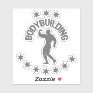 Sticker logo musculation bodybuilding 20 etoile
