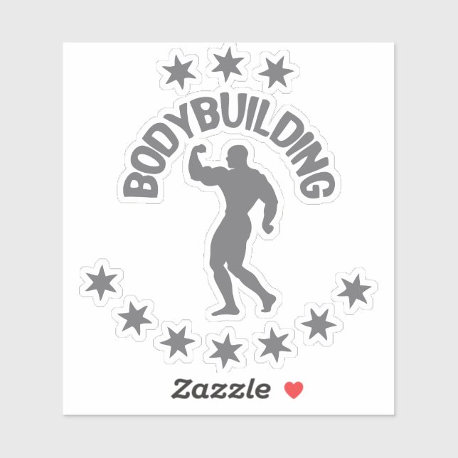 Sticker logo musculation bodybuilding 20 etoile (Feuille)