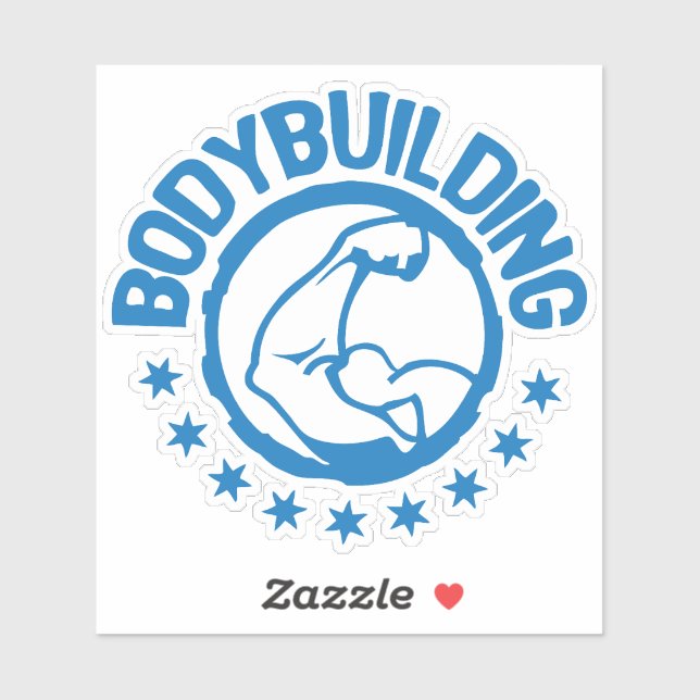 Sticker logo musculation bodybuilding 5 bras 1 (Feuille)