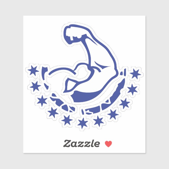 Sticker logo musculation bodybuilding 8 bras 1 (Feuille)