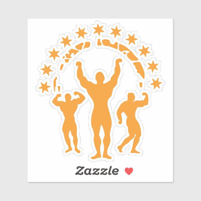 Sticker logo musculation bodybuilding 9 etoile (Feuille)