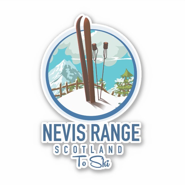 Sticker logo Nevis Range scotland Ski (Devant)