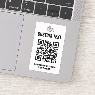 Sticker Logo personnalisé, code QR et gris clair du texte