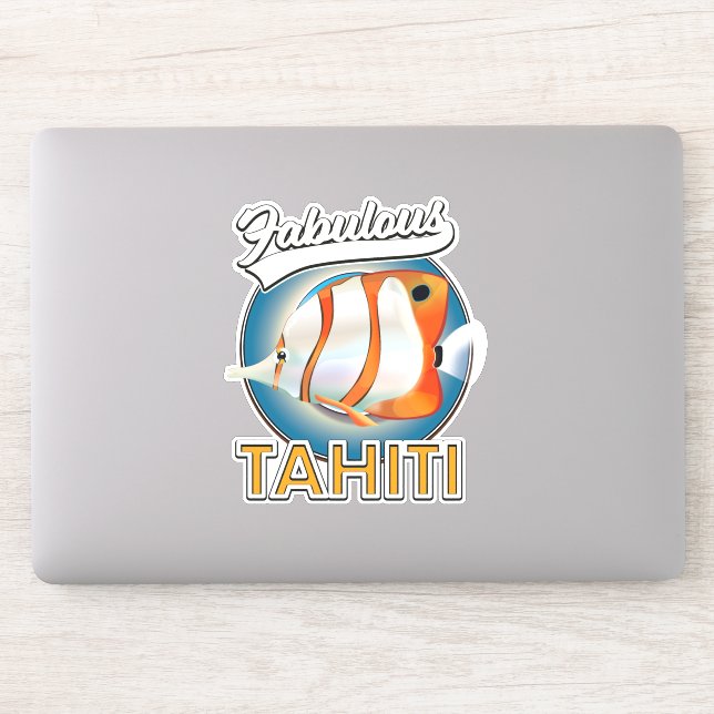 Sticker logo rétro fabuleux de Tahiti (Ordinateur)