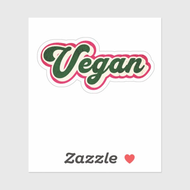 Sticker Logo Retro Vintage Vegan Graphic (Feuille)