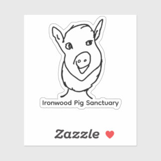 Sticker Logo Sanctuaire de cochon en bois de fer