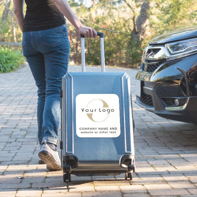 Sticker Logo sur Off white carré Business Vinyl Bumper (Valise Insitu)