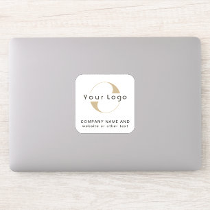 Sticker Logo sur PC portable carré blanc éteint Business V