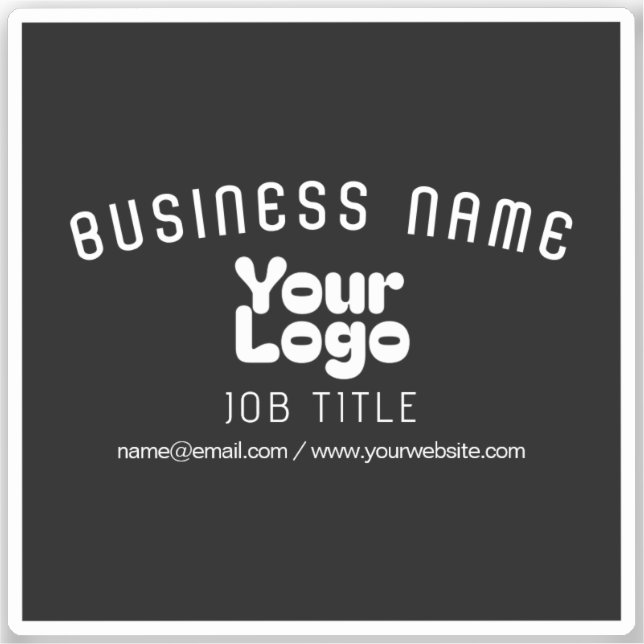 Sticker Logo transparent ou opaque Noir rétromoderne (Recto)