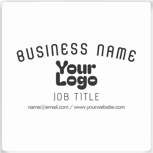 Sticker Logo transparent ou opaque Noir rétromoderne (Recto)