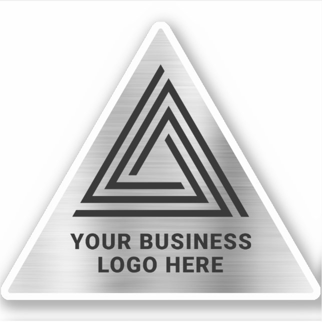 Sticker Logo Triangulaire en Faux-Foil Argent Clair (Devant)