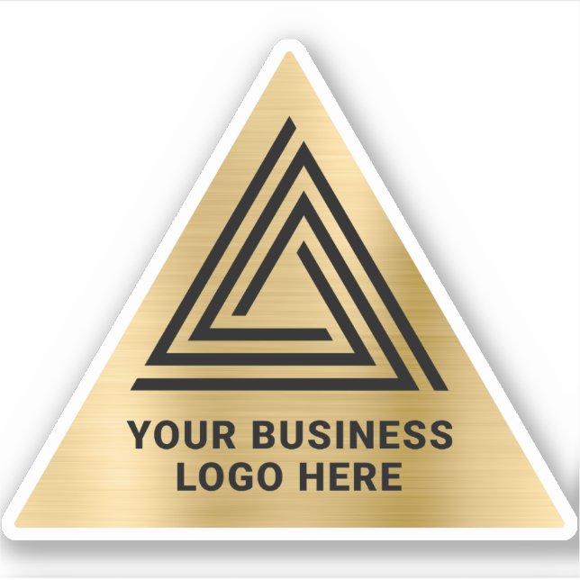 Sticker Logo Triangulaire Noir Faux Feuille Or Clair (Devant)
