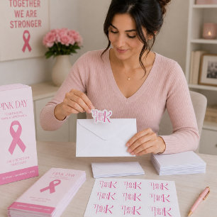 Sticker Logo typographique Moderne Gras Think Pink