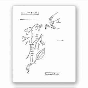 Sticker L'oiseau et le bouquet, par Apollinaire