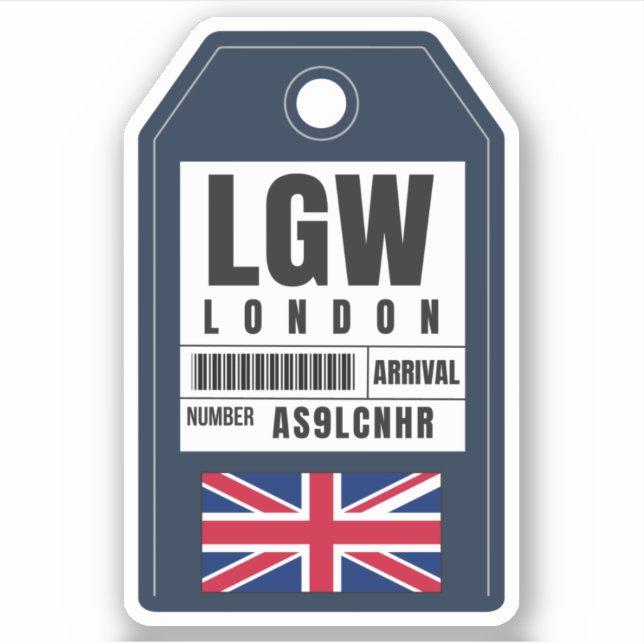 Sticker London Boarding Pass - Angleterre LGW (Devant)