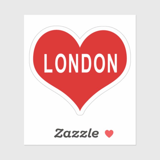 Sticker LONDON Red Love Heart Vinyl (Feuille)