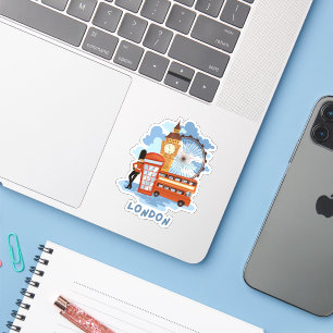Sticker London Skyline Retro City Pride