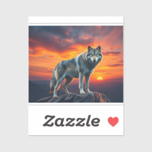 Sticker Lone Wolf at Sunset