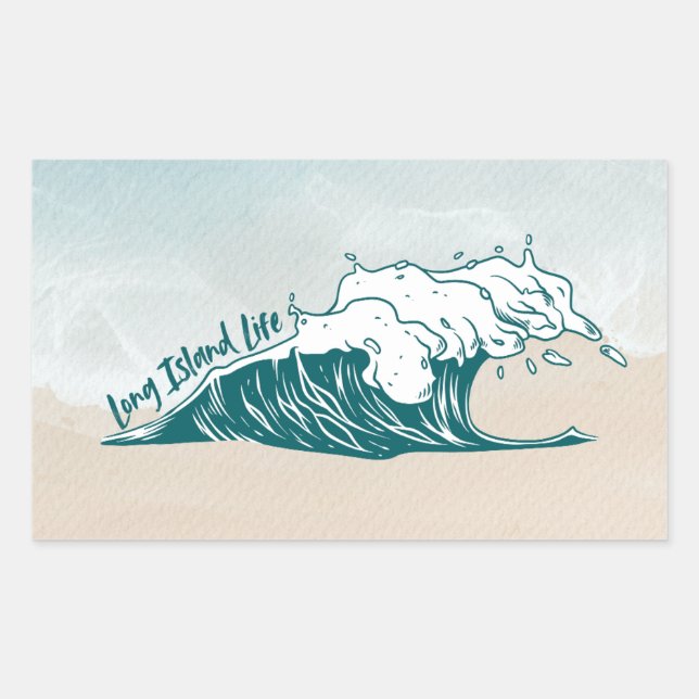 Sticker Long Island Life Wave Beach (Devant)