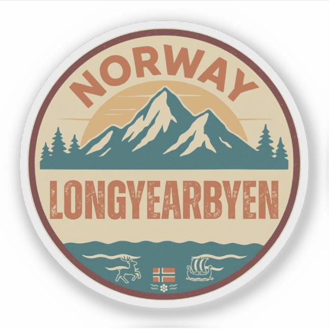 Sticker Longyearbyen, Norvège Norvège (Devant)