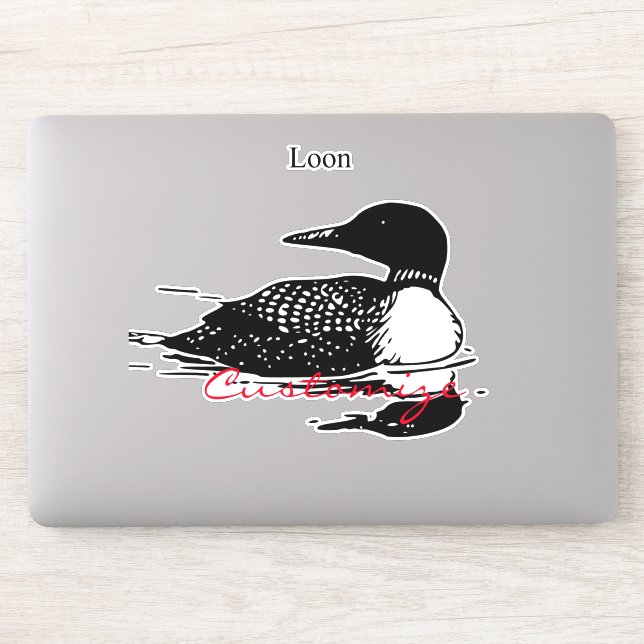 Sticker Loon Swimming Bird Art Thunder_Cove (Ordinateur)