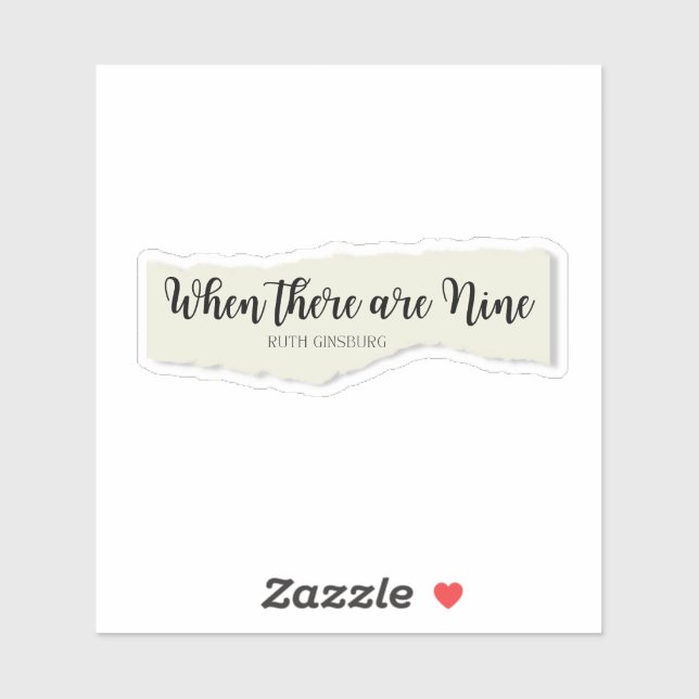 Sticker Lorsqu'il y a neuf devis sur du papier déchiré (Feuille)