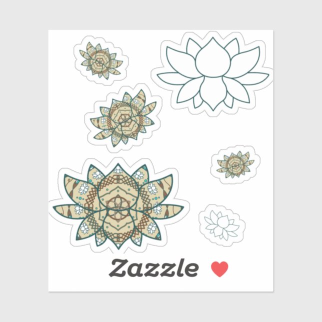Sticker Lotus Contour (Feuille)