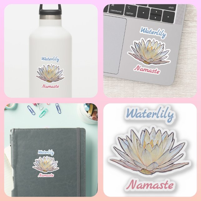 Sticker Lotus Flower Nénuphar Namaste Floral (Créateur téléchargé)