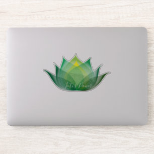 Sticker Lotus jaune vert Fleur Art Élégant Yoga unique