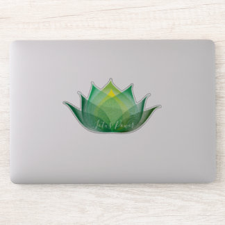 Sticker Lotus jaune vert Fleur Art Élégant Yoga unique