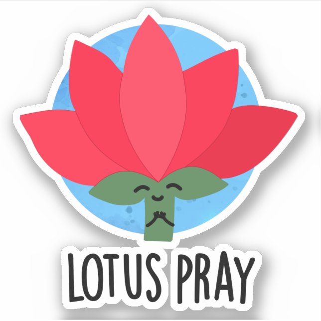 Sticker Lotus Pray amusant Plante Pun (Devant)