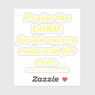 Sticker Louange Le Seigneur Bible Verse Lemon Jaune