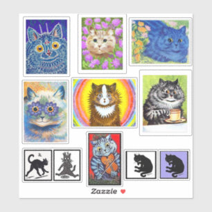 Sticker Louis Wain Cat Art