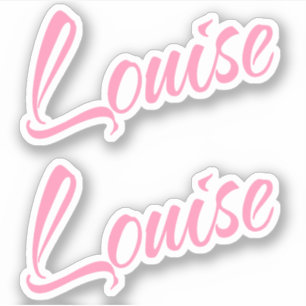 Sticker Louise Nom décoratif en rose x2