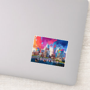 Sticker Louisville Skyline Abstrait Art
