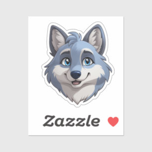 Sticker Loup de caricature