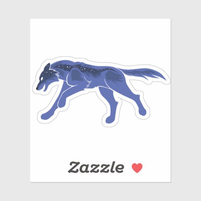 Sticker Loup de nuit (Feuille)