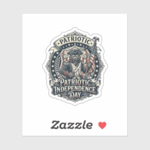 Sticker Loup-garou patriotique Patriote Horreur Monstre Pa