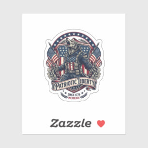 Sticker Loup-garou patriotique Patriote Horreur Monstre Pa