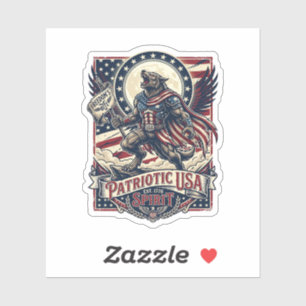 Sticker Loup-garou patriotique Patriote Horreur Monstre Pa
