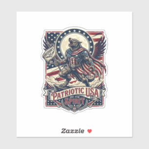Sticker Loup-garou patriotique Patriote Horreur Monstre Pa