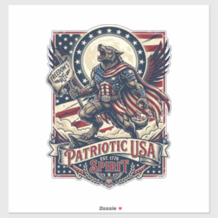 Sticker Loup-garou patriotique Patriote Horreur Monstre Pa